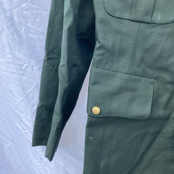 Vintage U.S. Army Men's Coat Green 36R Dress Uniform DeRossi & Son Overcoat - Picture 5 of 10